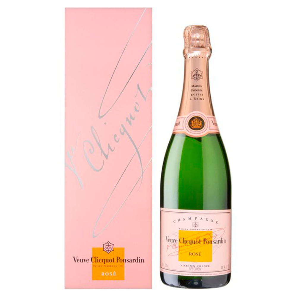 CHAMPAGNE VEUVE CLICQUOT 750 ML ROSE DESIGN BOX