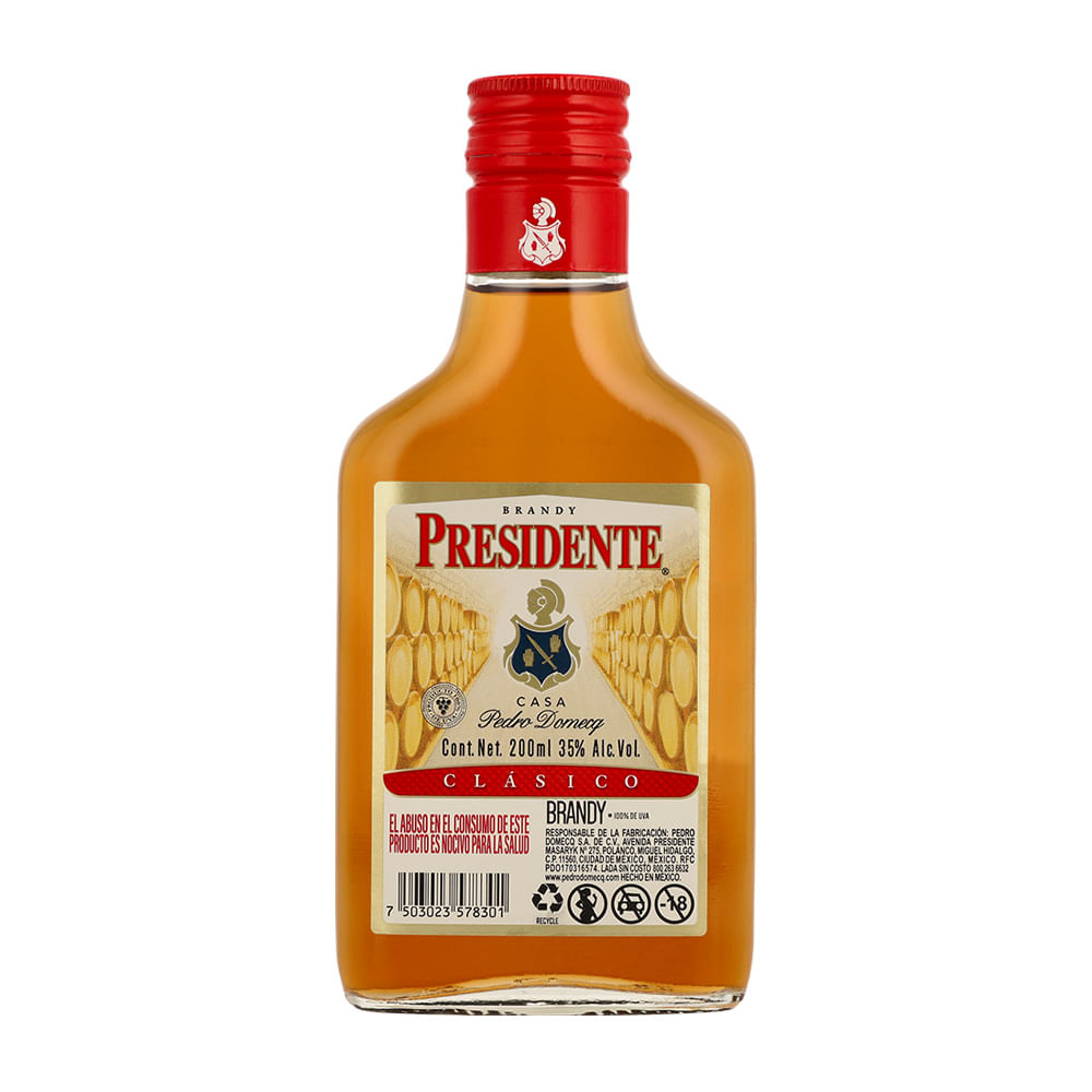 BRANDY PRESIDENTE 200 ML CLASICO