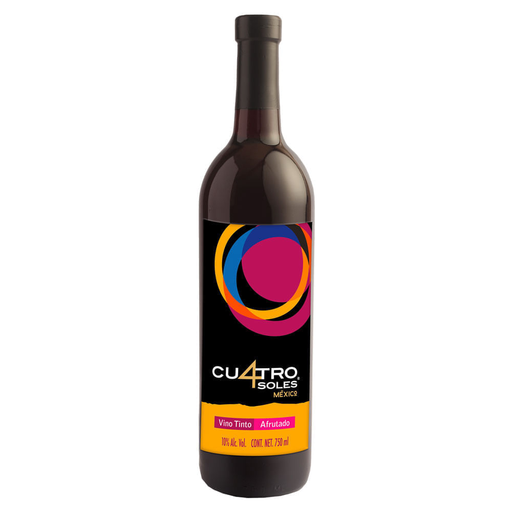 VINO TINTO CUATRO SOLES 750 ML SEMIDULCE AFRUTADO