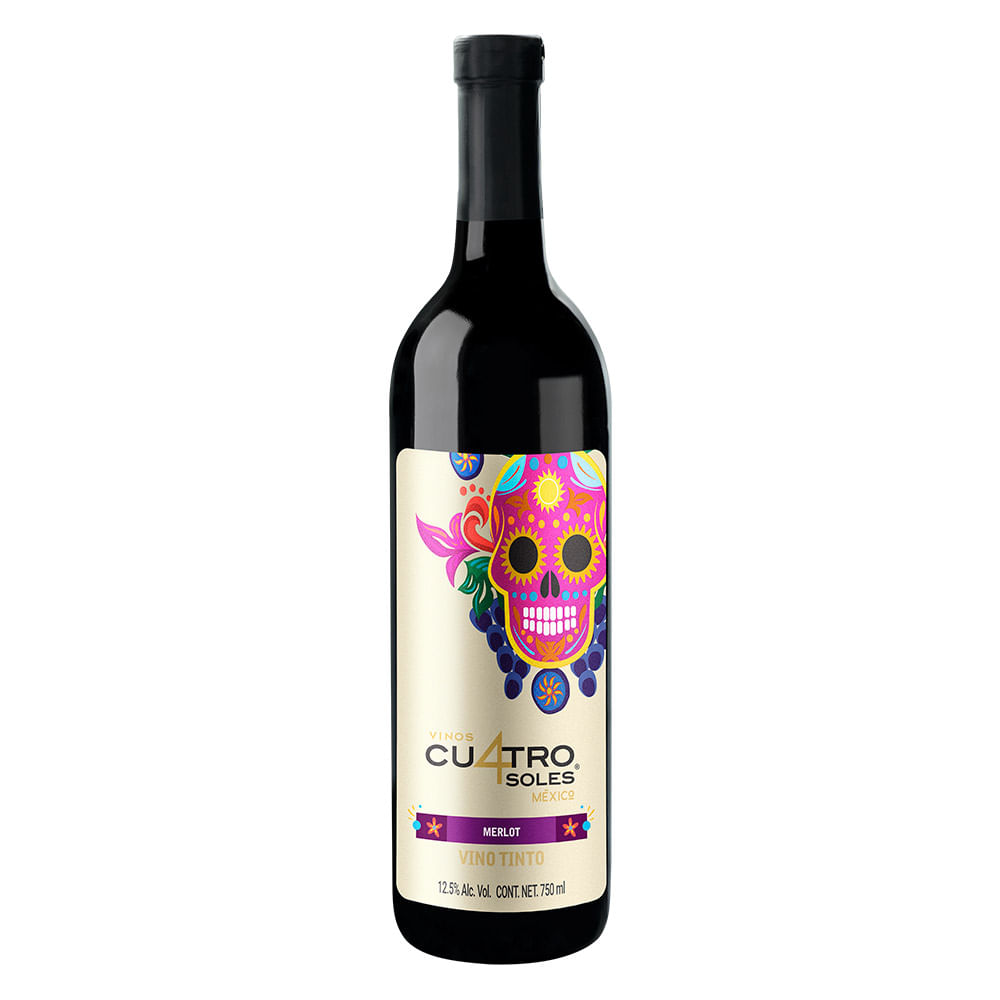 VINO TINTO CUATRO SOLES 750 ML MERLOT
