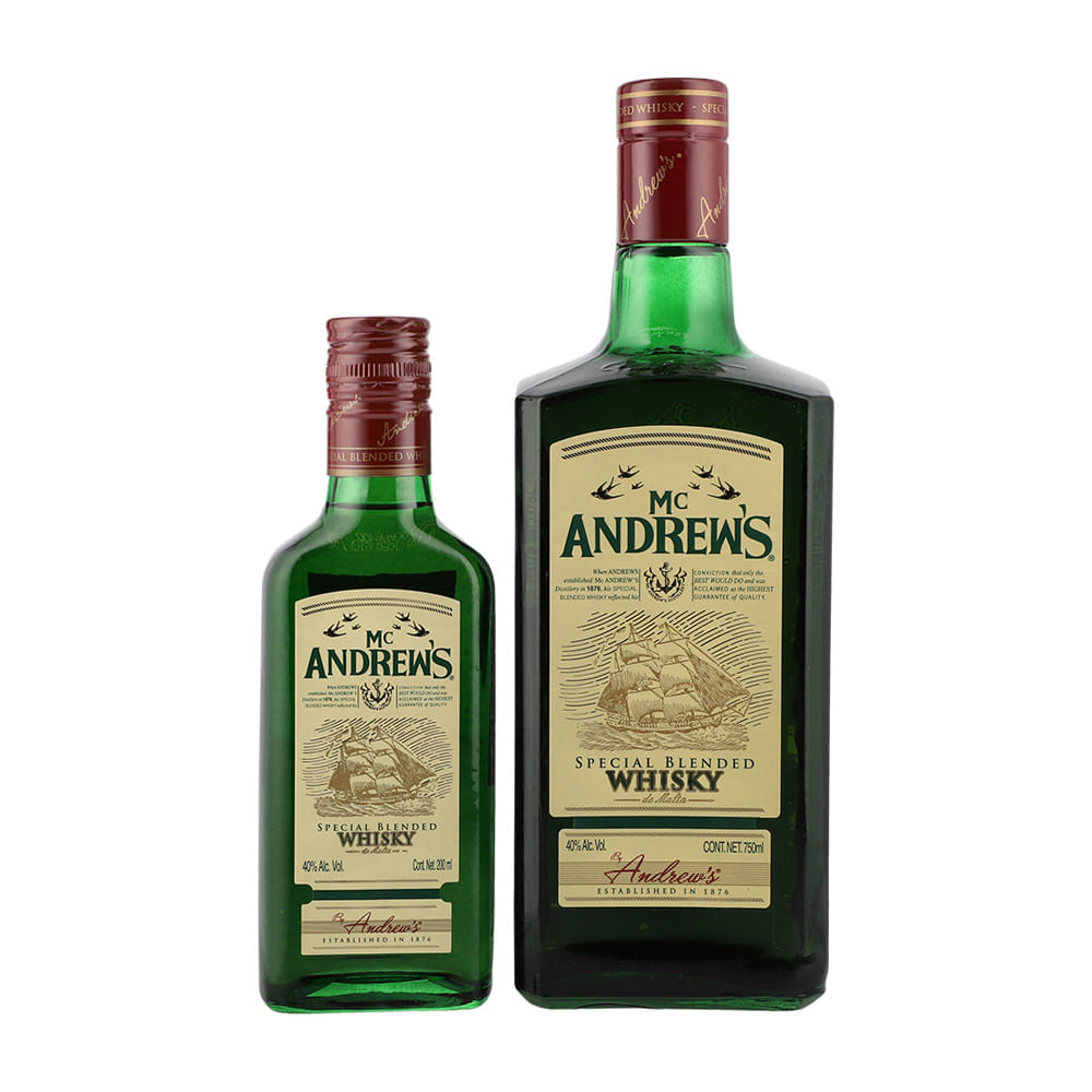 WHISKY MC ANDREWS 750 ML C/PACHA 200 ML
