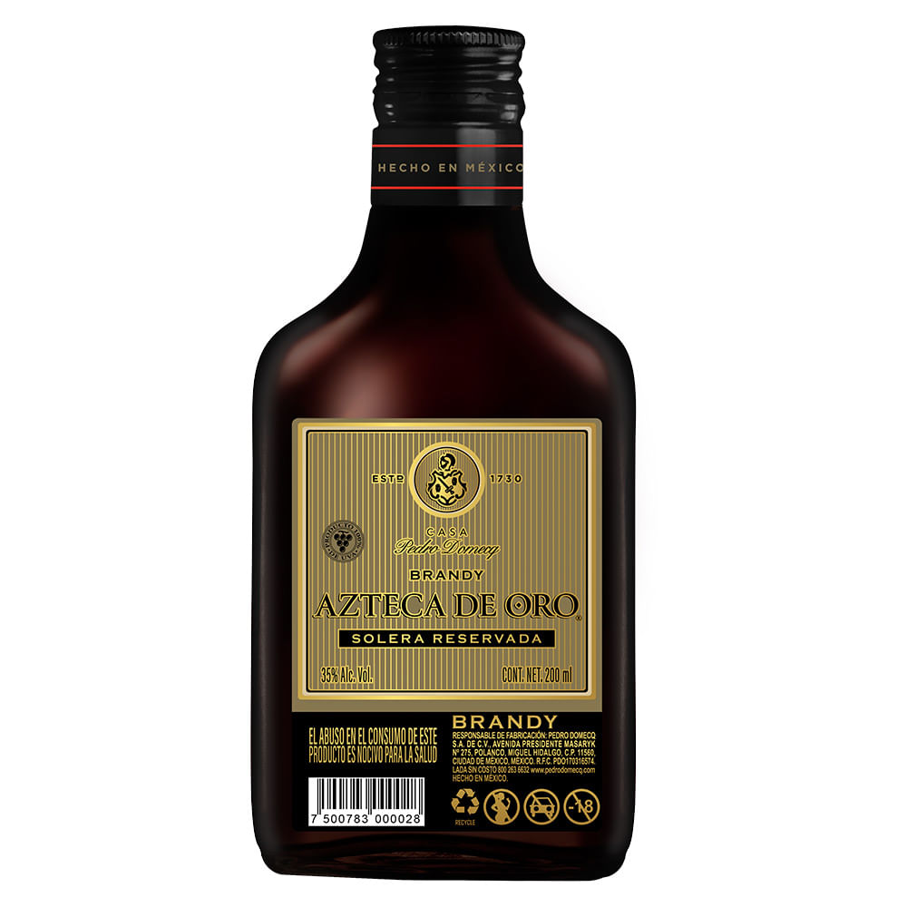 BRANDY AZTECA DE ORO 200 ML