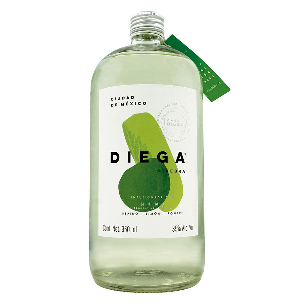 GINEBRA DIEGA 950 ML VERDE PEPINO LIMON